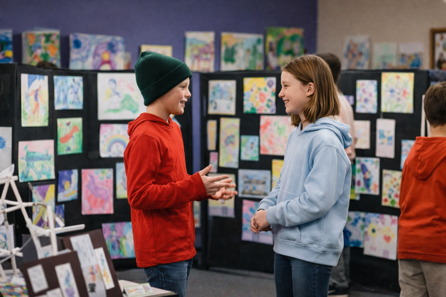 Millfield Elementary student spring art display